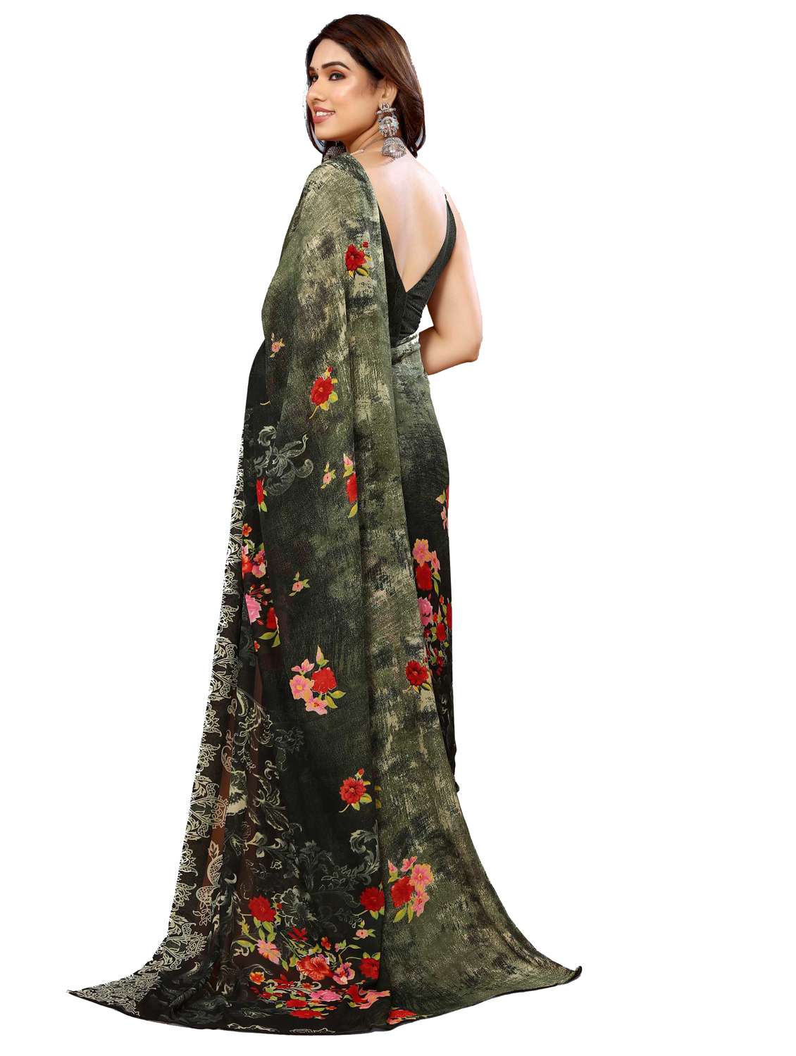 women pack of 2 printed saree with blouse - 22445400 -  Standard Image - 2