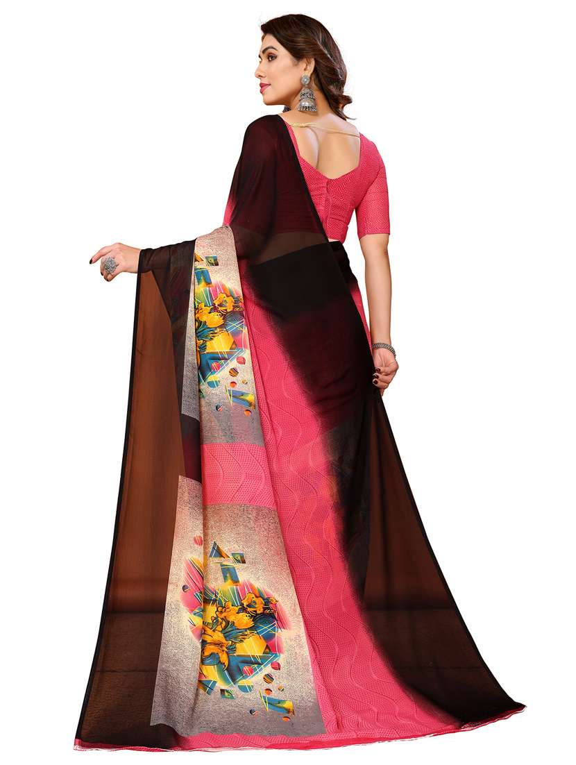 women pack of 2 printed saree with blouse - 22445620 -  Standard Image - 2
