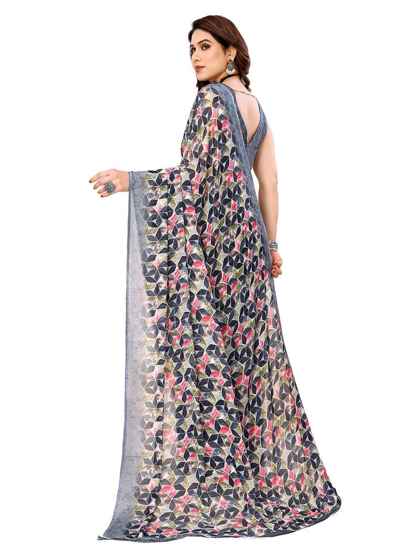 women pack of 2 printed saree with blouse - 22445655 -  Standard Image - 2