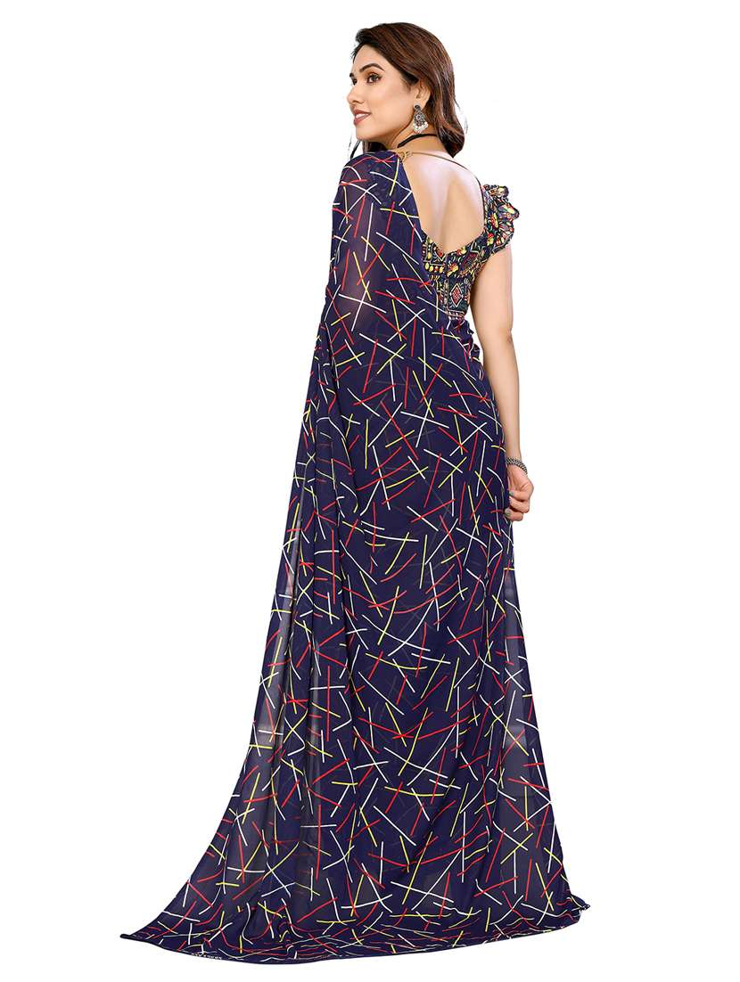 Women Pack Of 2 Printed Saree With Blouse - 22445665 -  Standard Image - 2