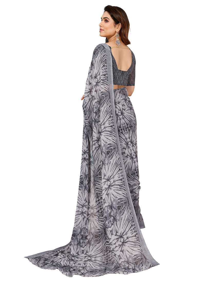 Women Pack Of 2 Printed Saree With Blouse - 22446102 -  Standard Image - 2