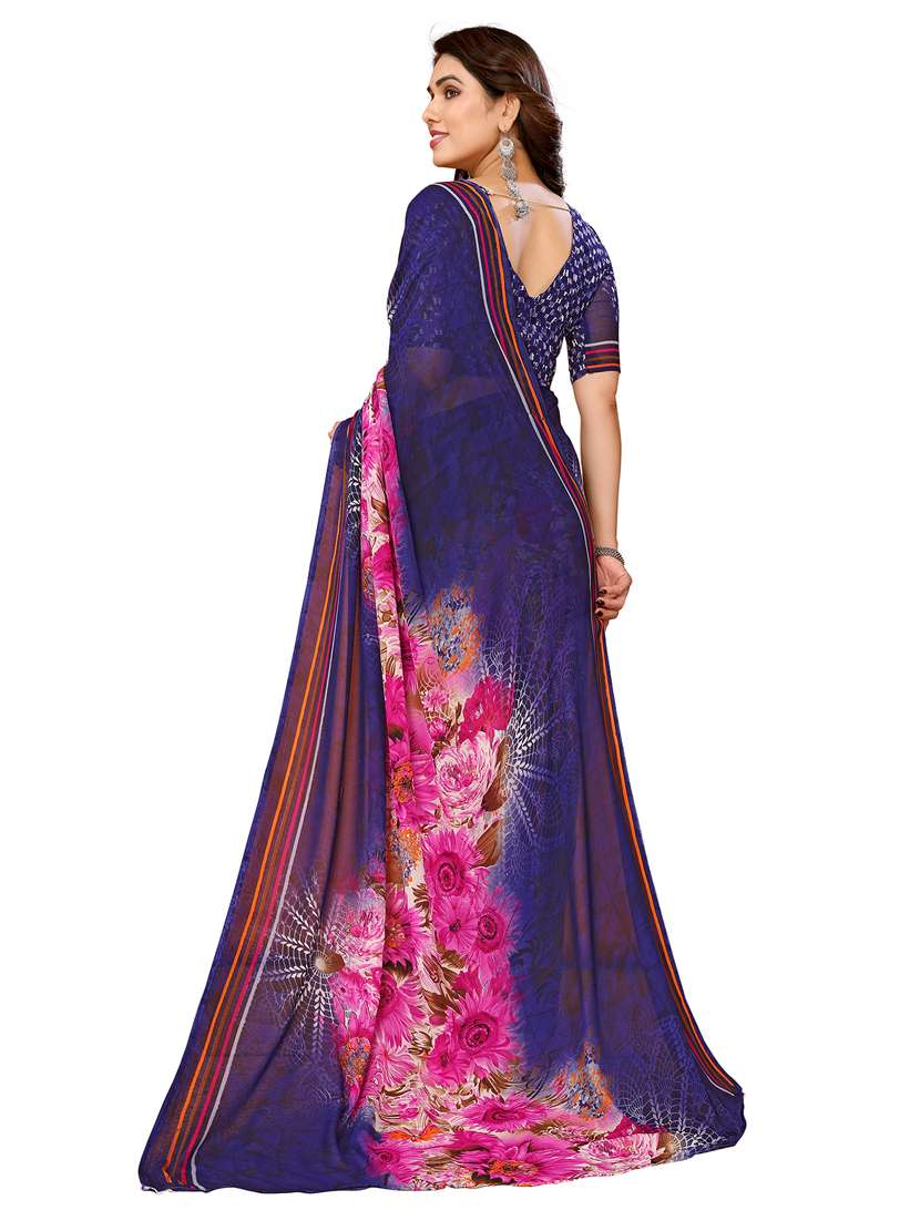 Women Pack Of 2 Printed Saree With Blouse - 22446286 -  Standard Image - 2