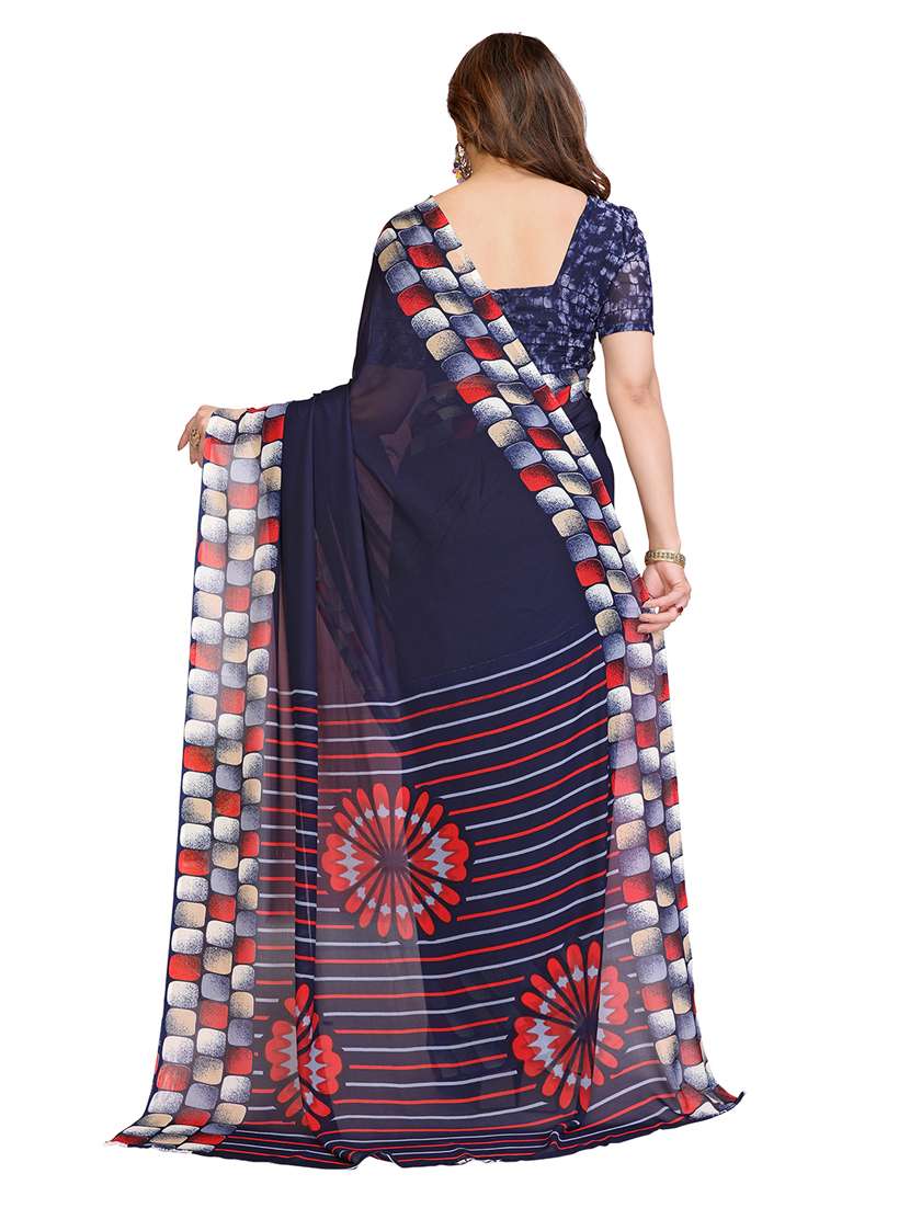 Women Pack Of 2 Printed Saree With Blouse - 22446367 -  Standard Image - 2