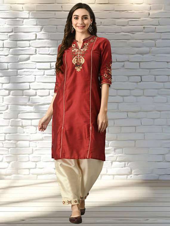 women embroidered kurta pant with dupatta set - 22446552 -  Standard Image - 2
