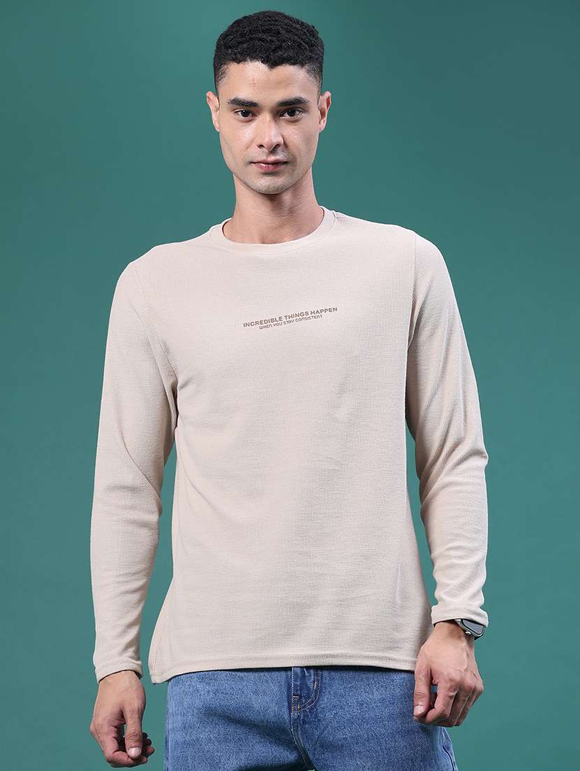 Men Tyographic Long Sleeves Regular Fit T-shirt - 22446605 -  Standard Image - 2