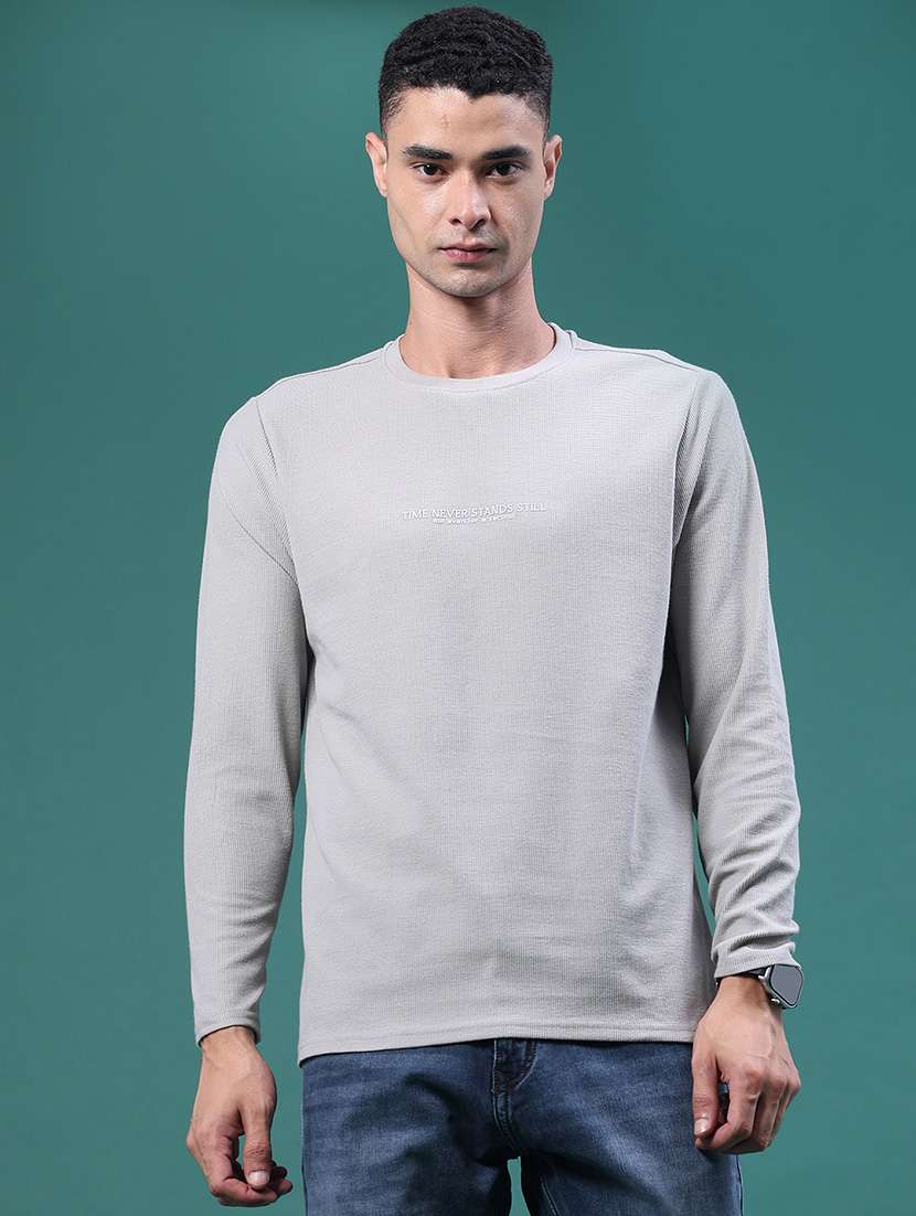 Men Typographic Long Sleeves Regular Fit T-shirt - 22446606 -  Standard Image - 2