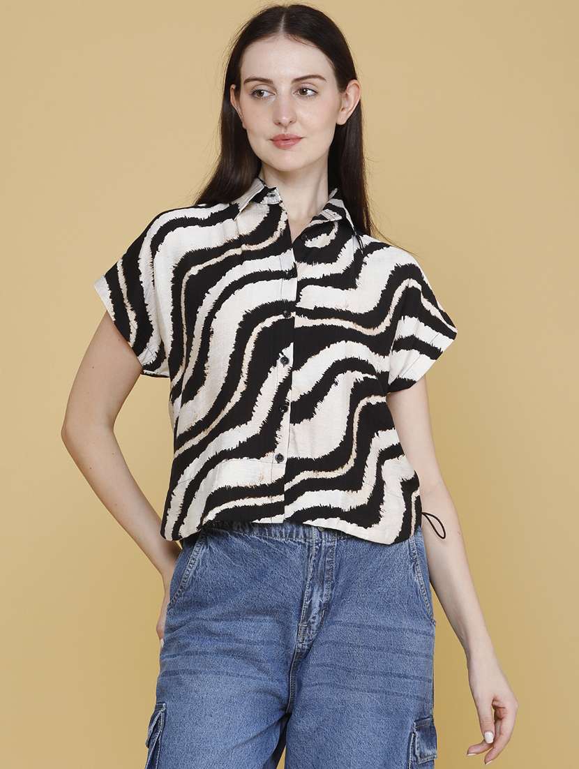 women printed collared shirt style top - 22446634 -  Standard Image - 2
