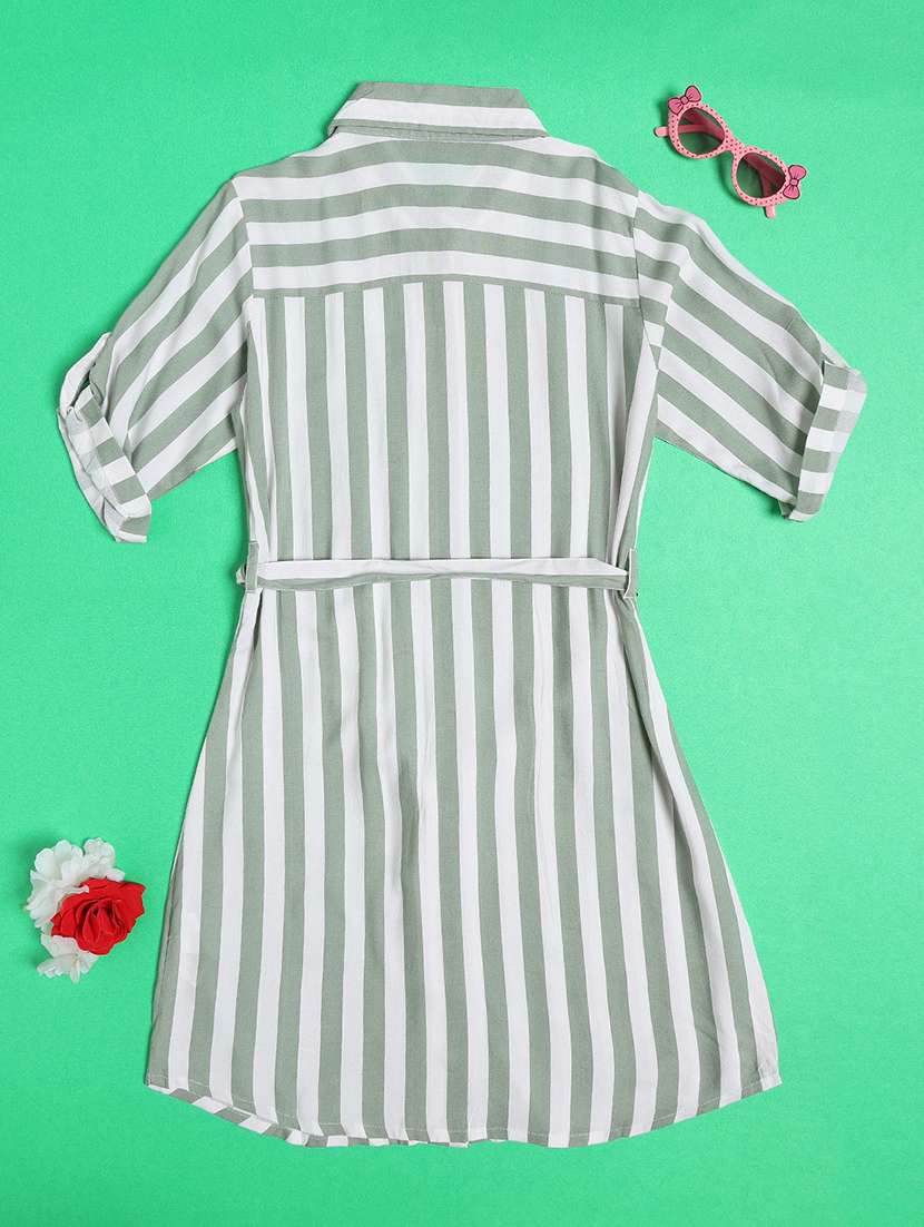 girls printed collared casual shirt dress - 22446814 -  Standard Image - 2