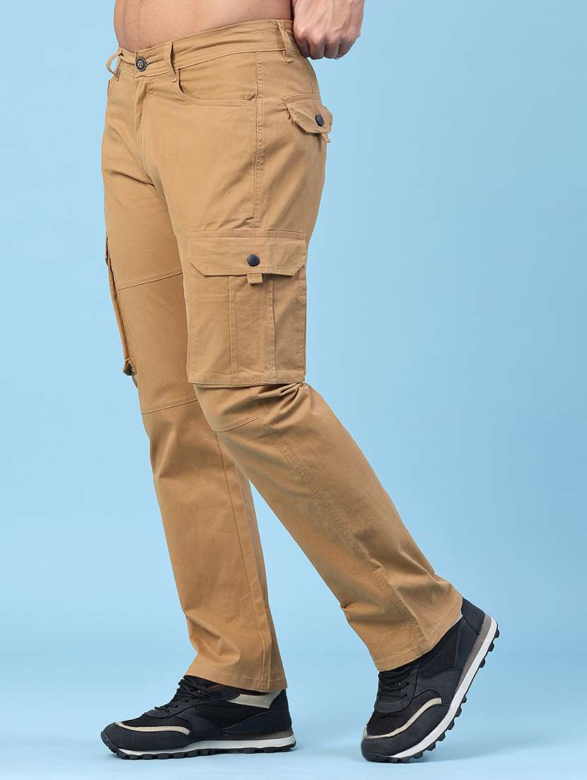 men solid mid rise regular fit cargo  - 22446971 -  Standard Image - 2