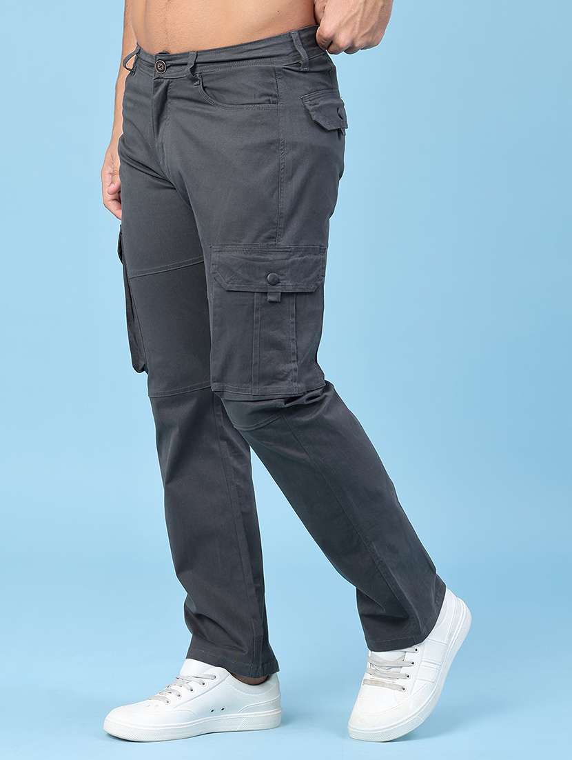 men solid mid rise regular fit cargo  - 22446973 -  Standard Image - 2