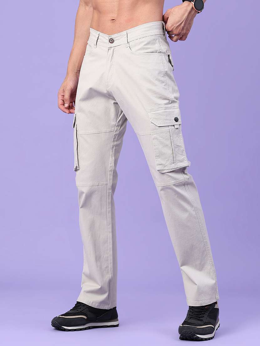 men solid mid rise regular fit cargo  - 22446975 -  Standard Image - 2