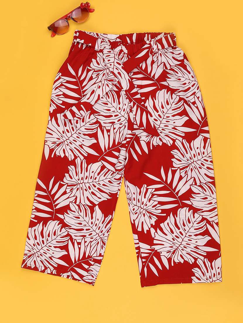 girls printed mid rise straight trouser - 22447018 -  Standard Image - 2