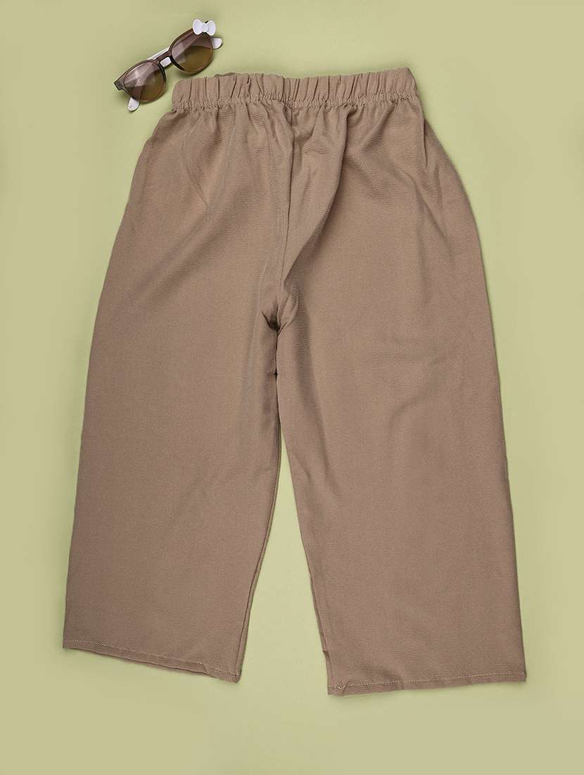 girls solid high rise straight trouser - 22447030 -  Standard Image - 2