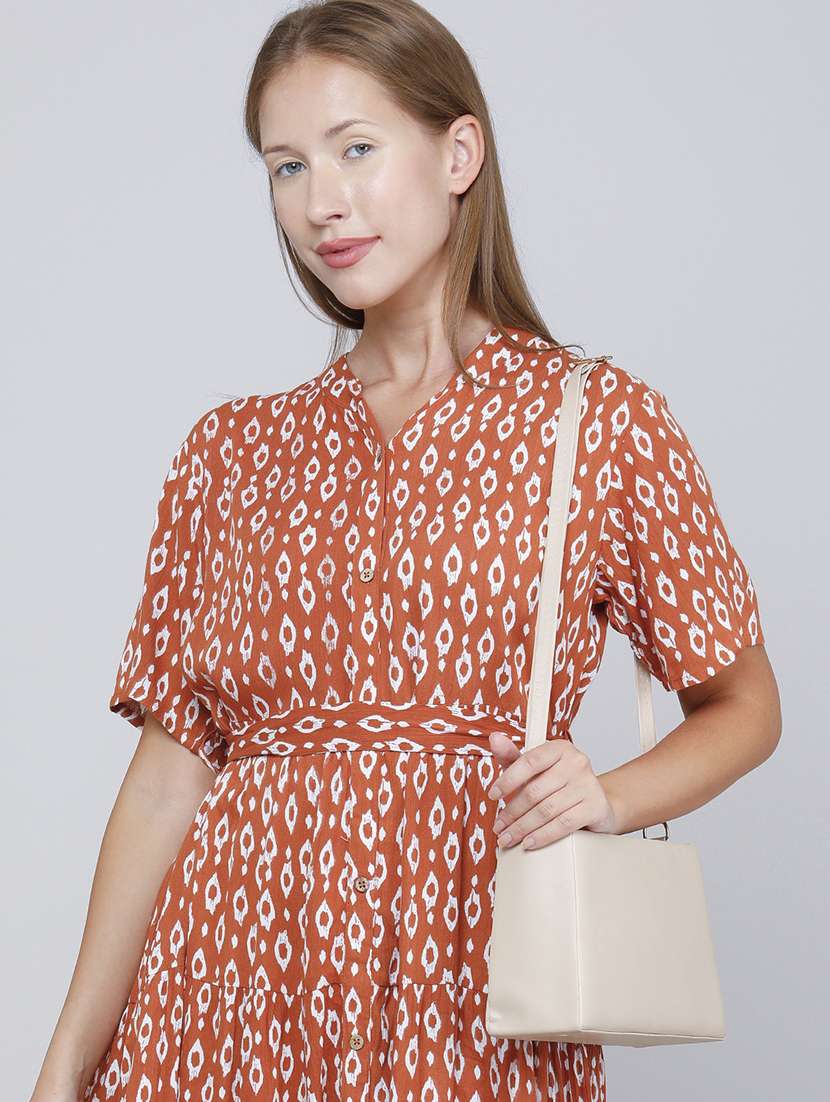 Women Printed Short Sleeves Tiered Dress - 22447047 -  Standard Image - 2