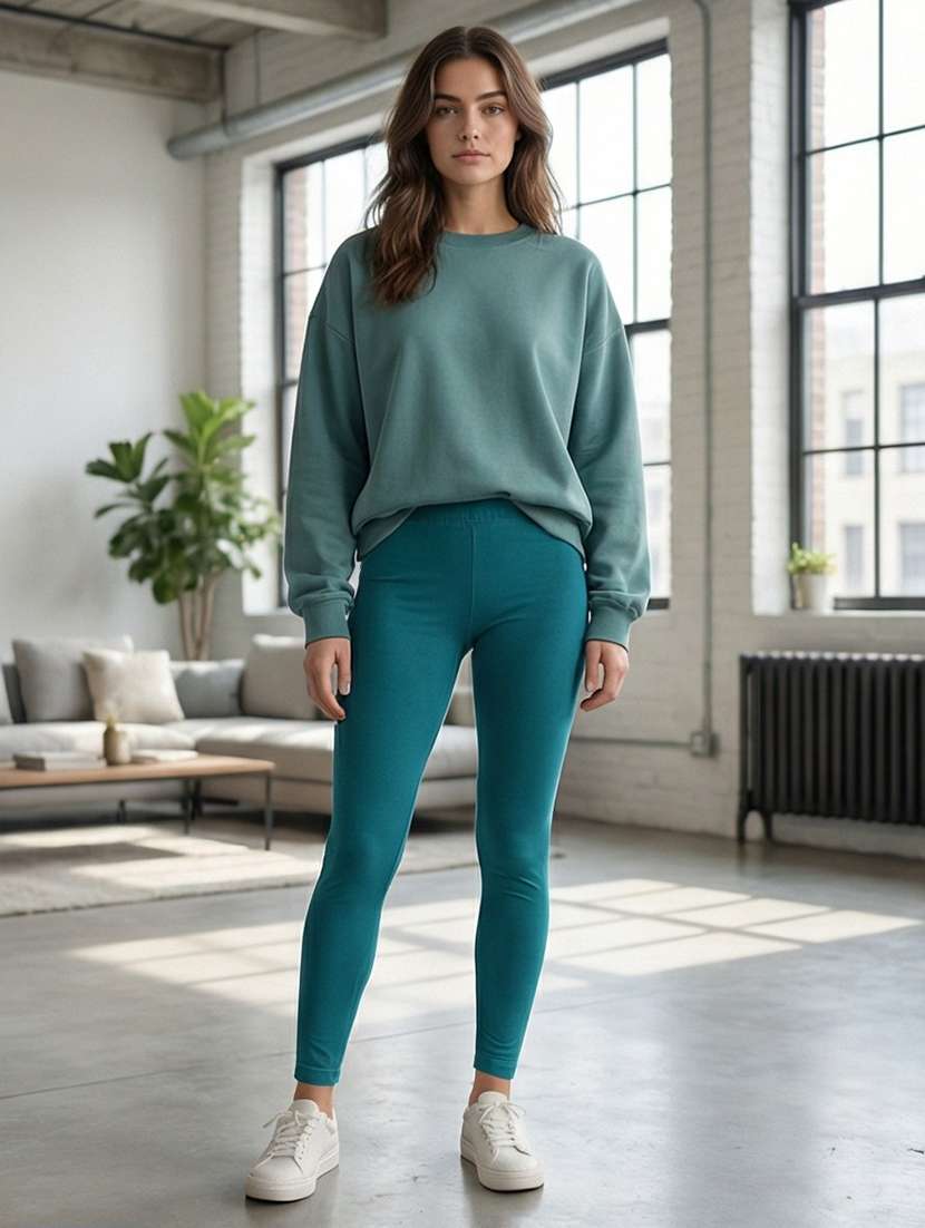 women solid mid rise ankle length leggings - 22447622 -  Standard Image - 2