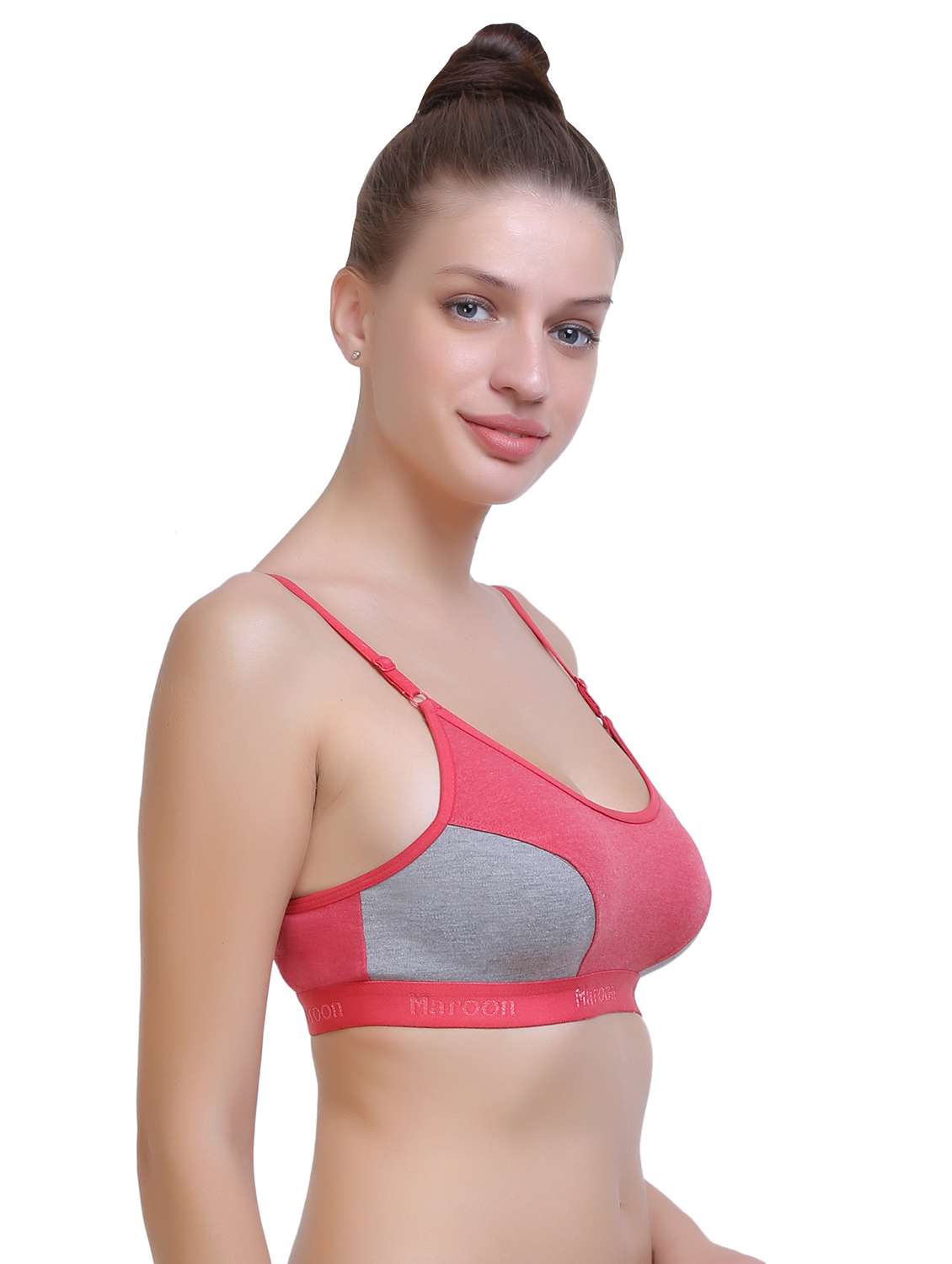 women color blocked non wired sports bra - 22447824 -  Standard Image - 2