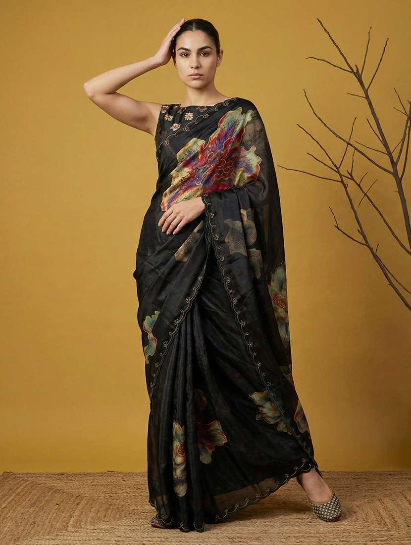 women floral embroidered saree with blouse - 22447866 -  Standard Image - 2