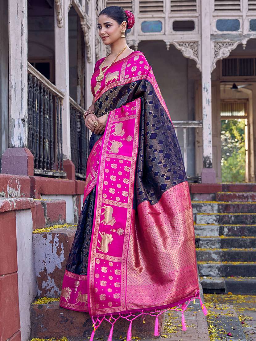 women self design kanjivaram saree with blouse - 22447896 -  Standard Image - 2