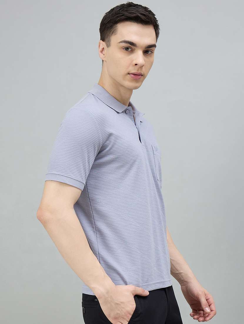 Men Stripes Polo Neck T-shirt - 22447951 -  Standard Image - 2