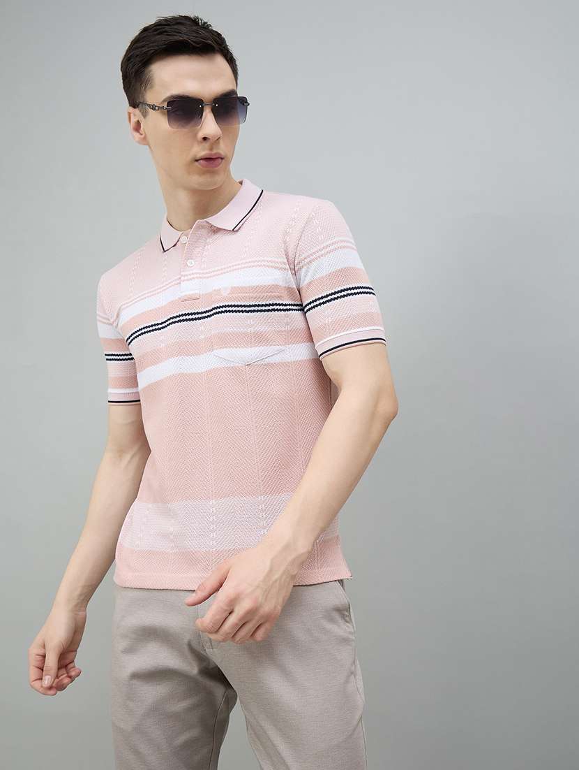 men striped short sleeve polo t-shirt - 22447952 -  Standard Image - 2