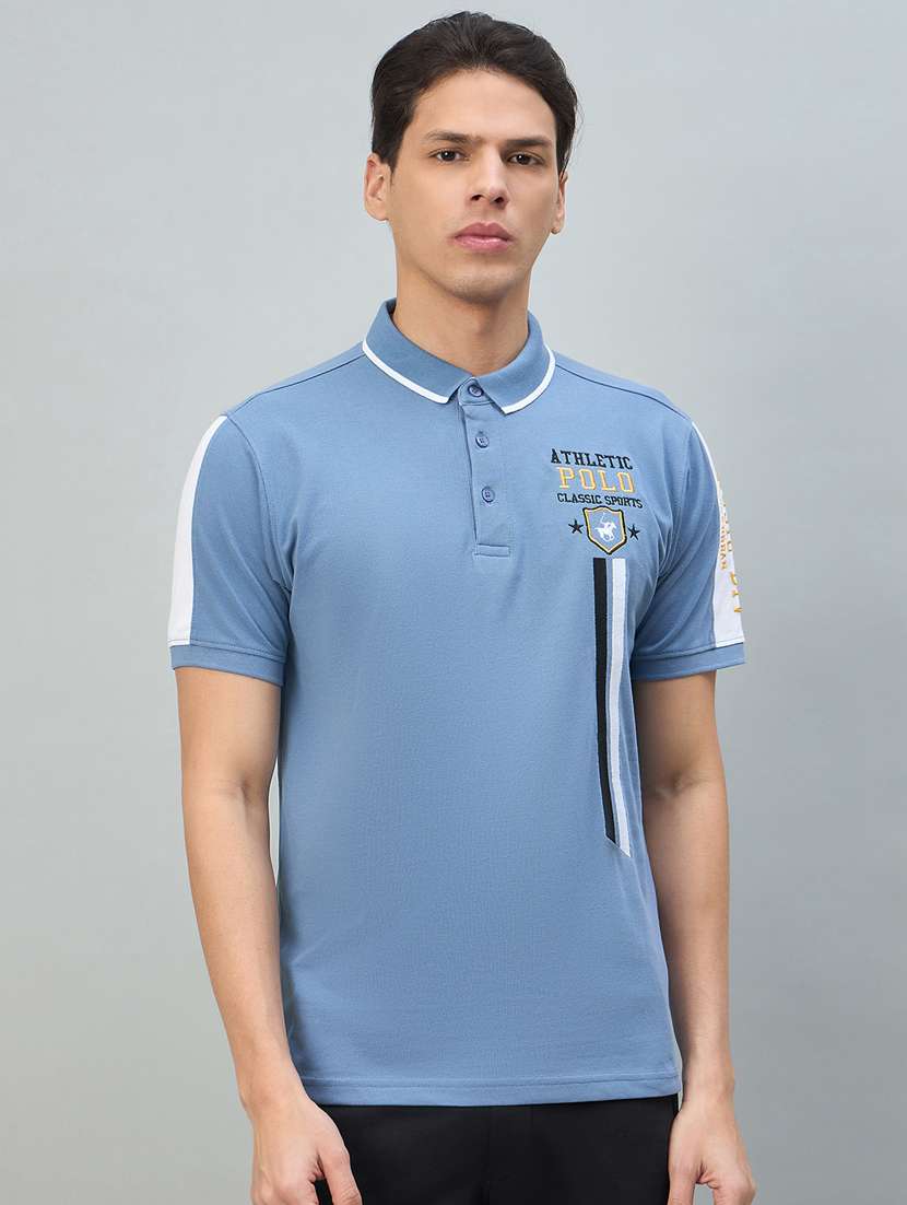 men solid short sleeve polo t-shirt