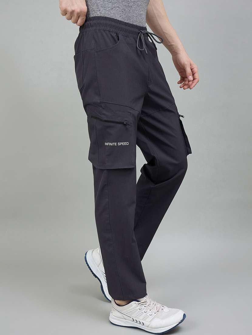 Men Grey Nylon Full Length Track Pant - 22448036 -  Standard Image - 2