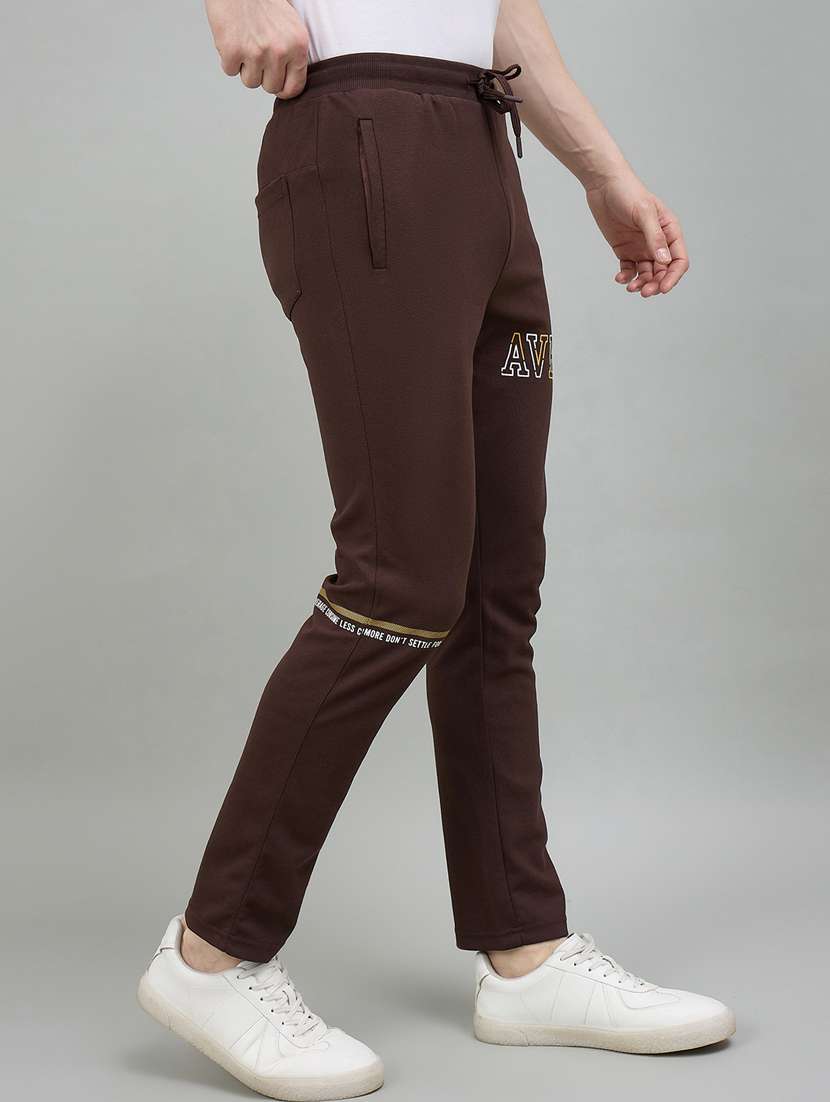 Men Brown Cotton Blend Full Length Track Pant - 22448037 -  Standard Image - 2