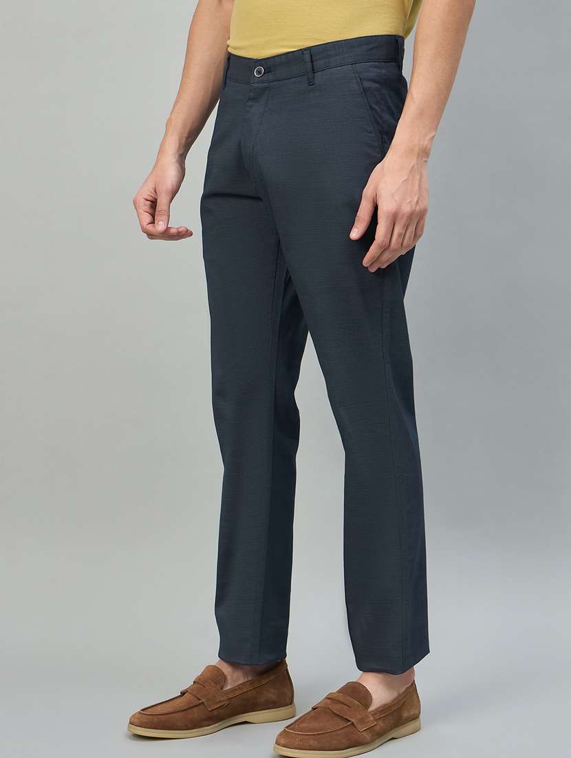 men solid mid rise chinos casual trouser - 22448064 -  Standard Image - 2