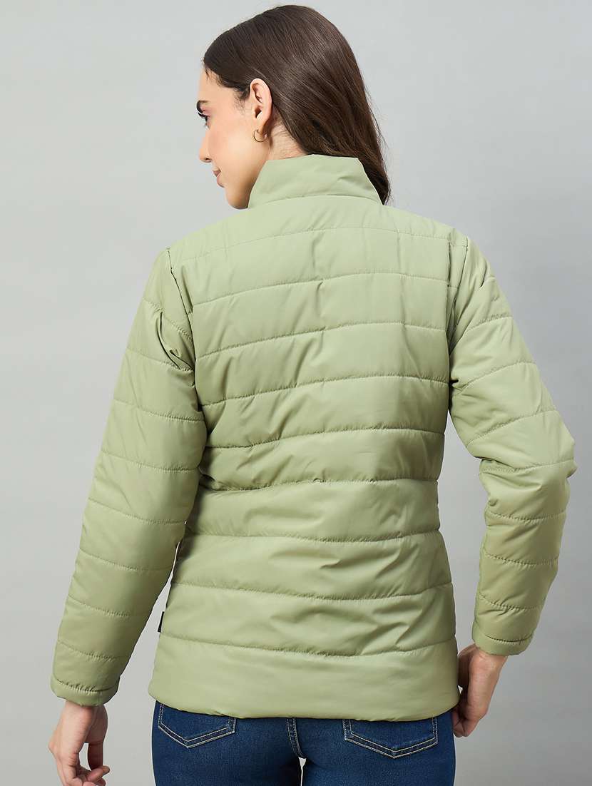 green polyester quilted & puffer jacket - 22448077 -  Standard Image - 2