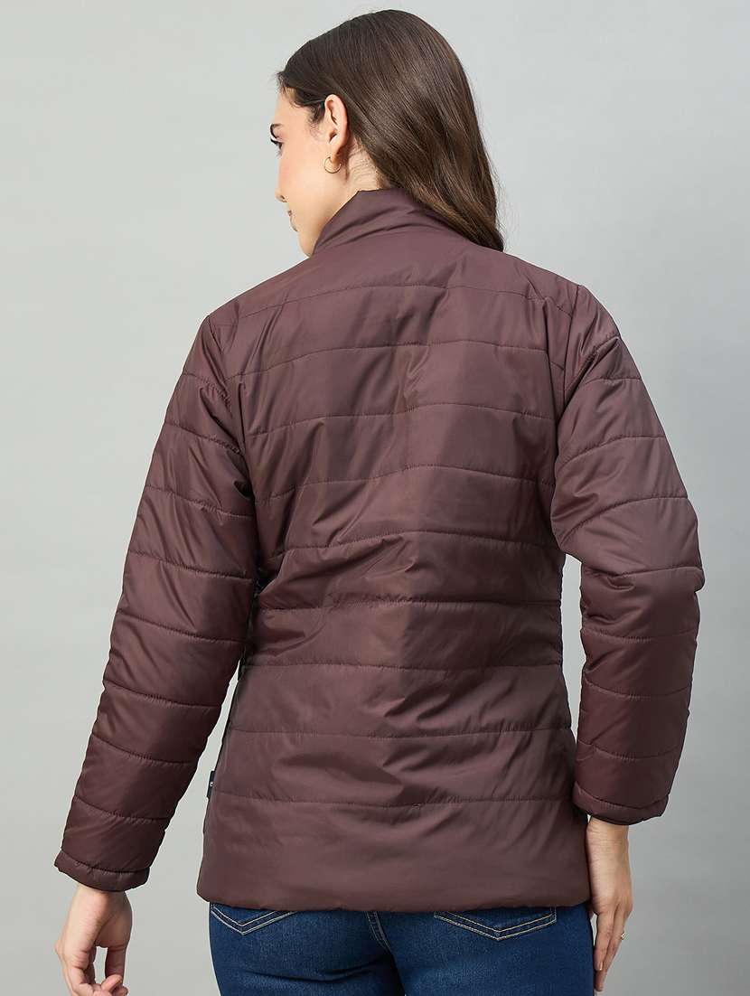 women solid long sleeve puffer jacket - 22448080 -  Standard Image - 2