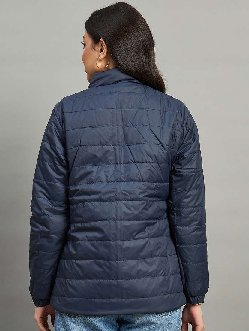 women solid long sleeve reversible puffer jacket - 22448086 -  Standard Image - 2