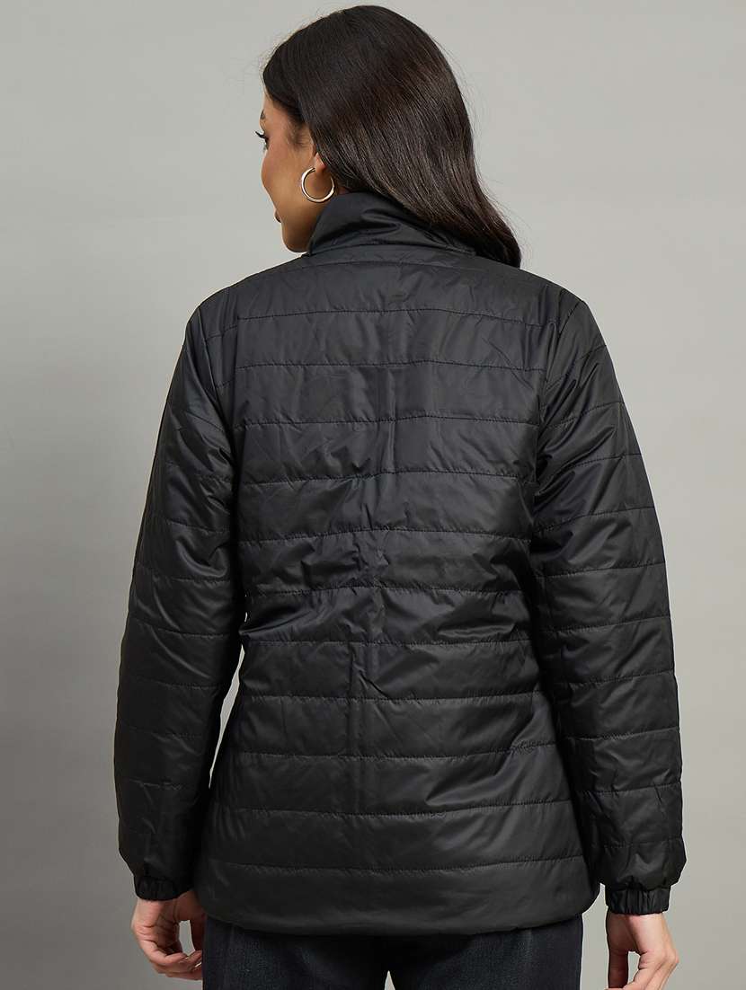 women solid long sleeve reversible puffer jacket - 22448087 -  Standard Image - 2