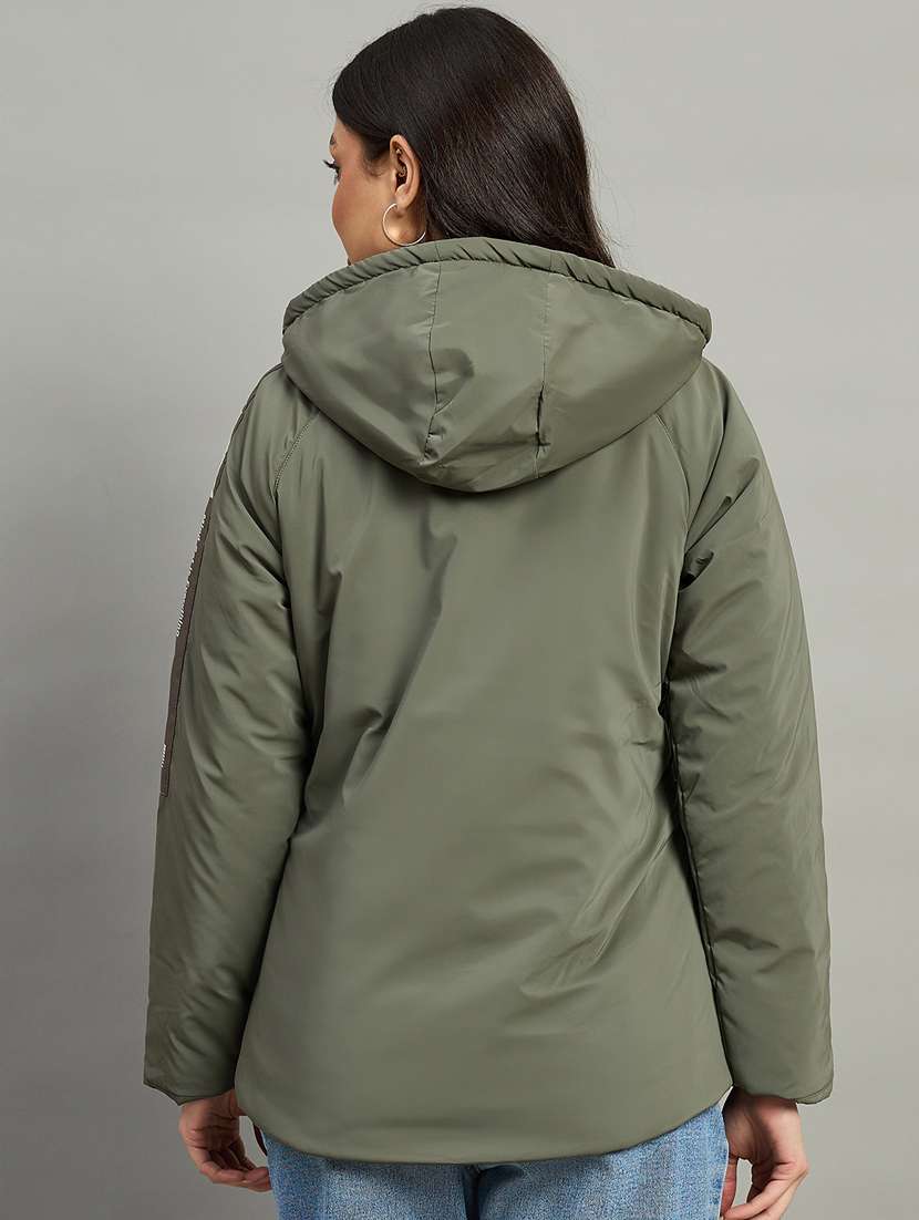 women solid long sleeve quilted jacket - 22448088 -  Standard Image - 2