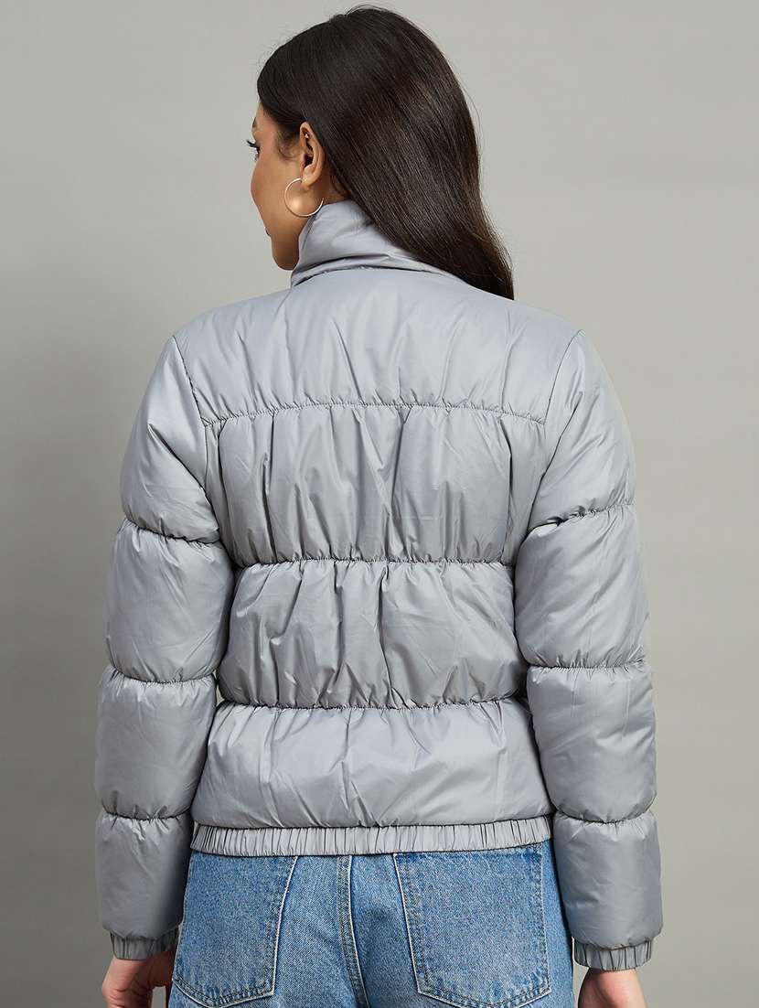 women solid long sleeve quilted jacket - 22448089 -  Standard Image - 2