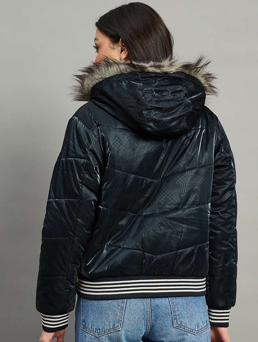 women long sleeve hooded puffer jacket - 22448097 -  Standard Image - 2
