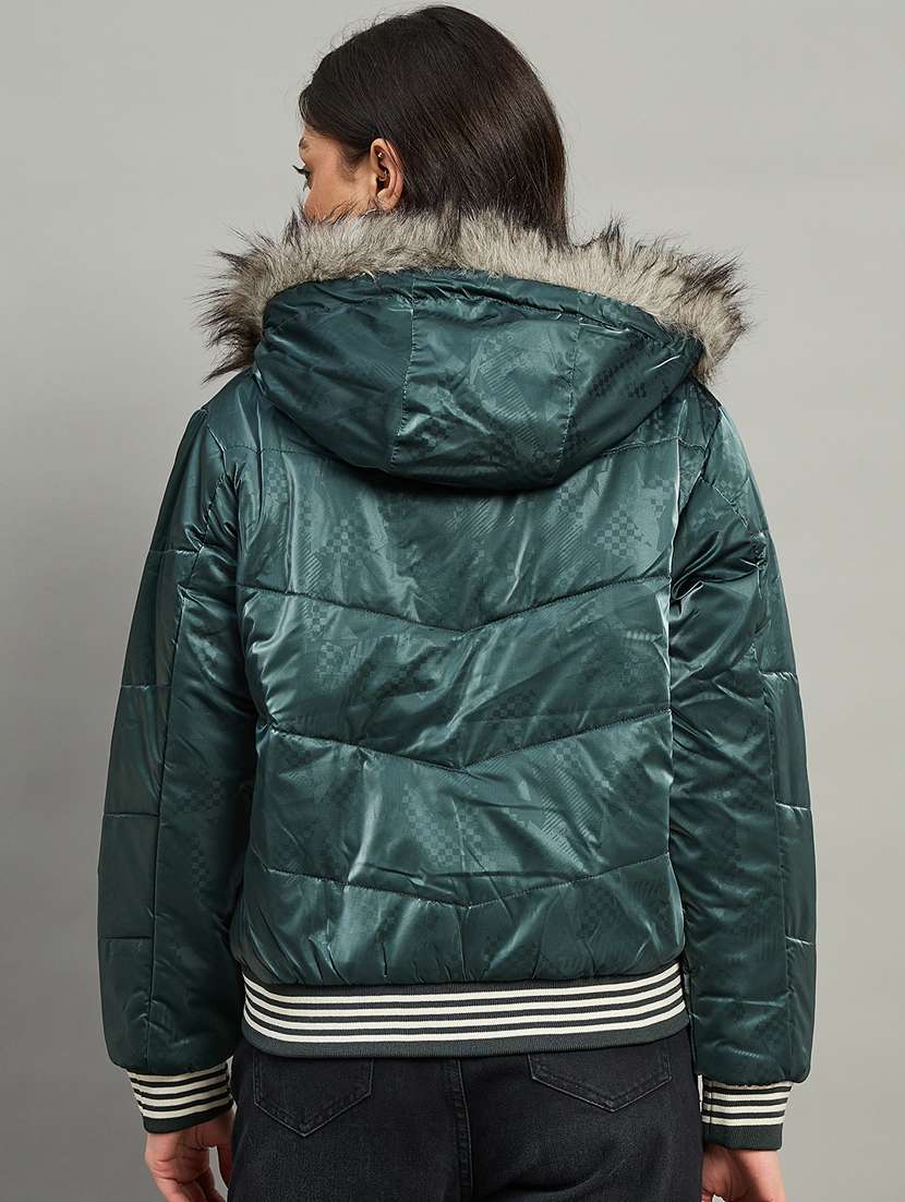 women long sleeve hooded puffer jacket - 22448099 -  Standard Image - 2
