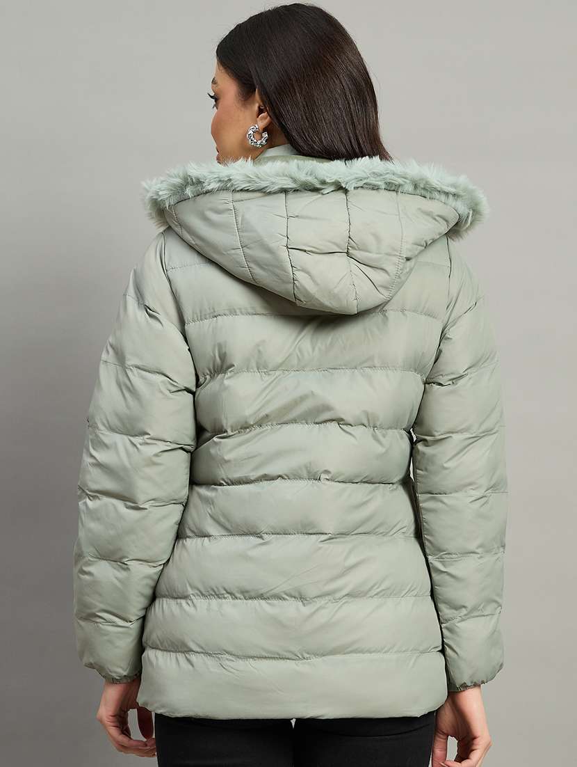women solid long sleeve quilted jacket - 22448102 -  Standard Image - 2