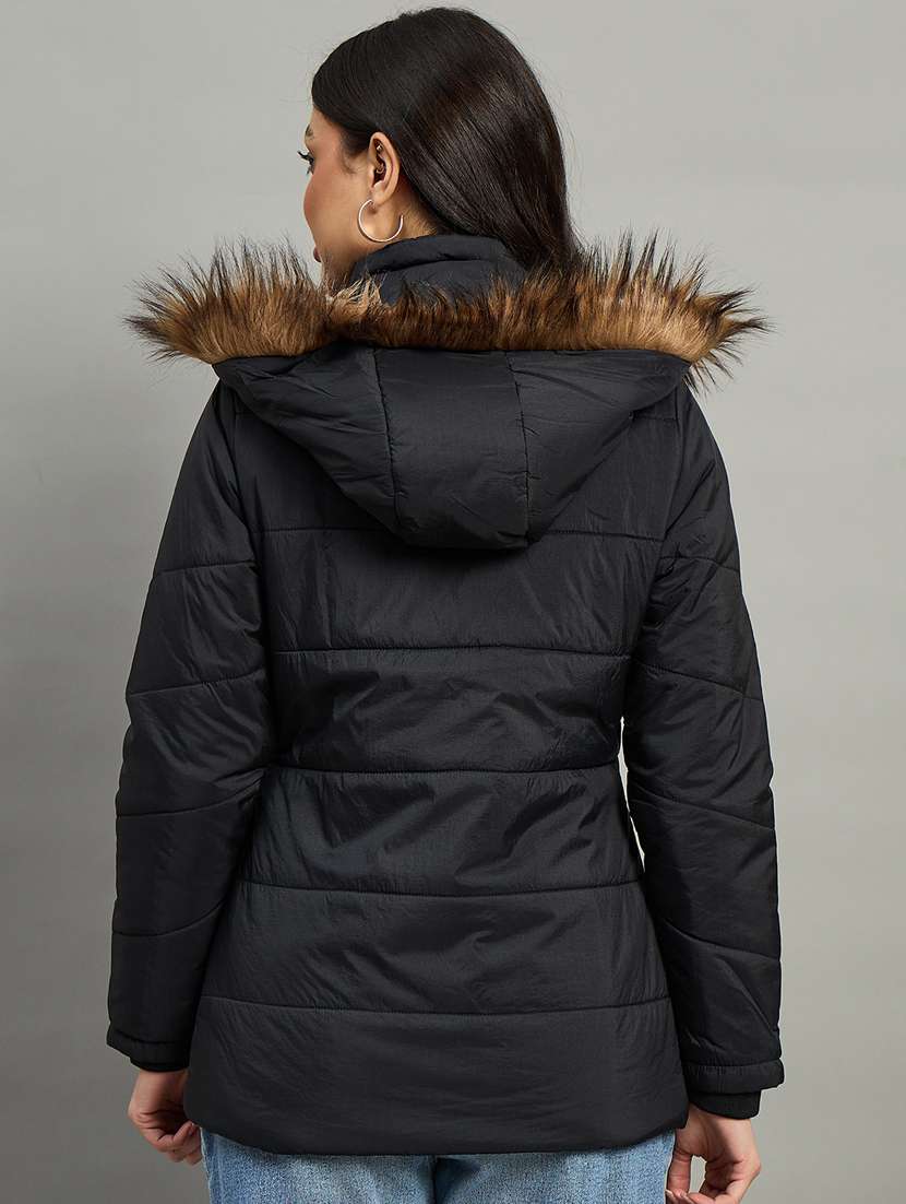 women solid long sleeve quilted jacket - 22448103 -  Standard Image - 2