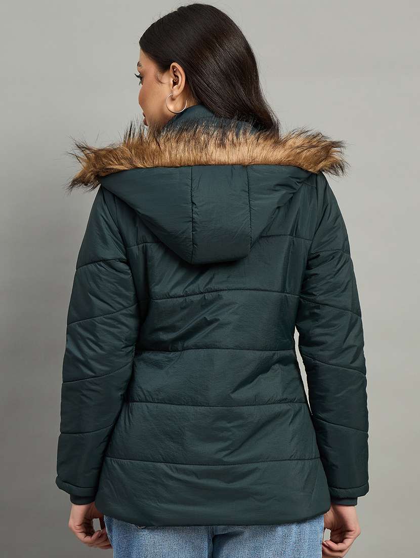 women solid long sleeve quilted jacket - 22448104 -  Standard Image - 2