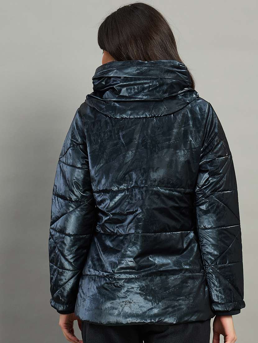 women solid long sleeve quilted jacket - 22448109 -  Standard Image - 2