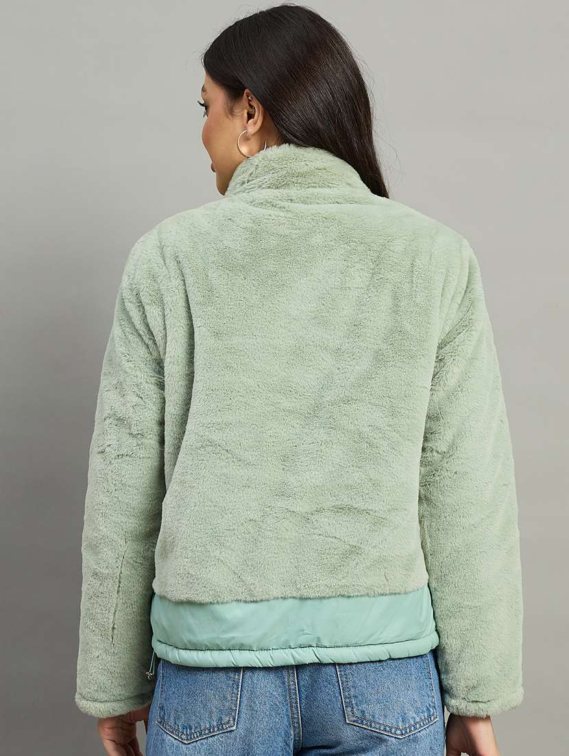 women solid long sleeve reversible quilted jacket - 22448114 -  Standard Image - 2