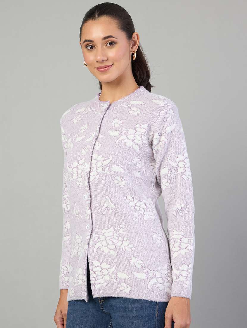 women purple acrylic plain sweatshirt - 22448120 -  Standard Image - 2