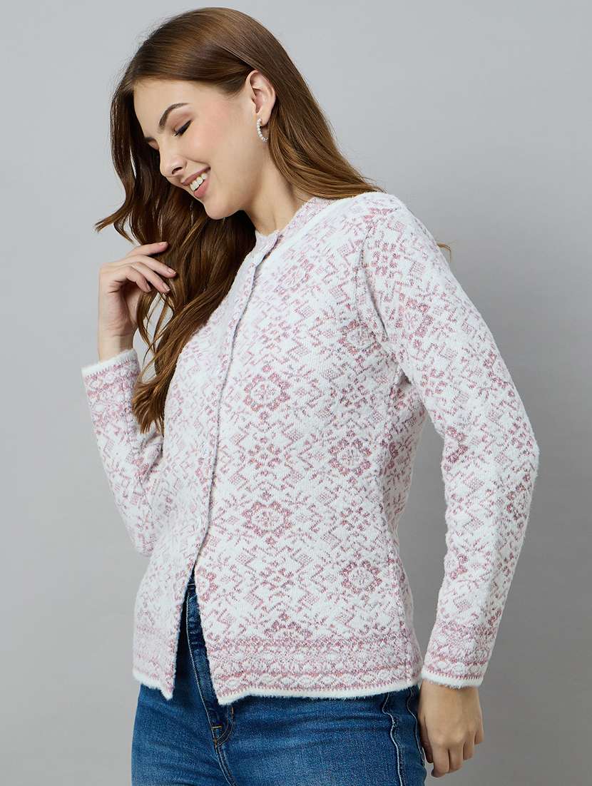 women pink acrylic plain sweatshirt - 22448131 -  Standard Image - 2