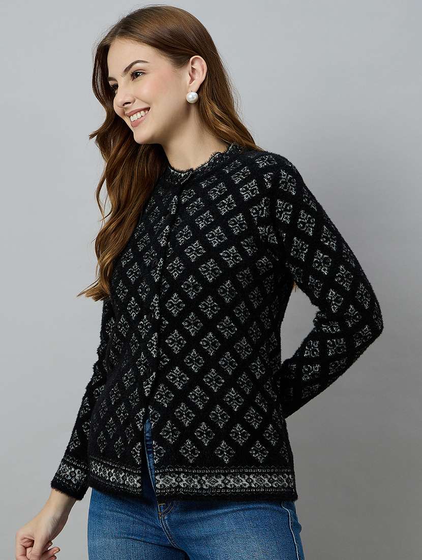 women black acrylic plain sweatshirt - 22448136 -  Standard Image - 2