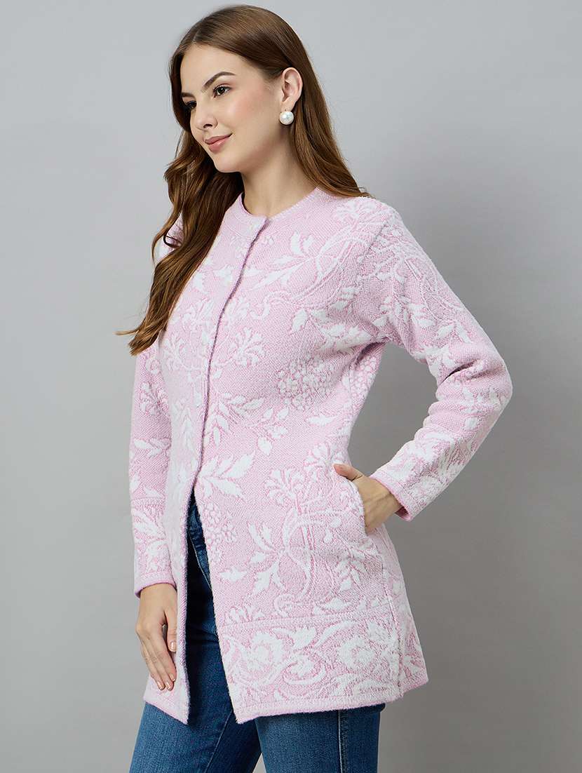 women pink acrylic plain sweatshirt - 22448146 -  Standard Image - 2