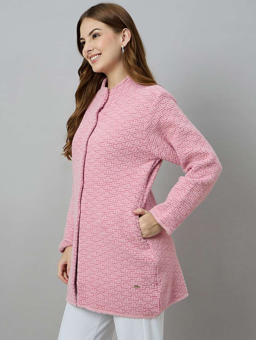 women pink acrylic plain sweatshirt - 22448150 -  Standard Image - 2