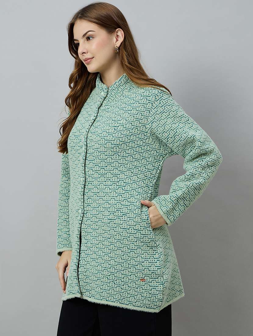 women green acrylic plain sweatshirt - 22448151 -  Standard Image - 2