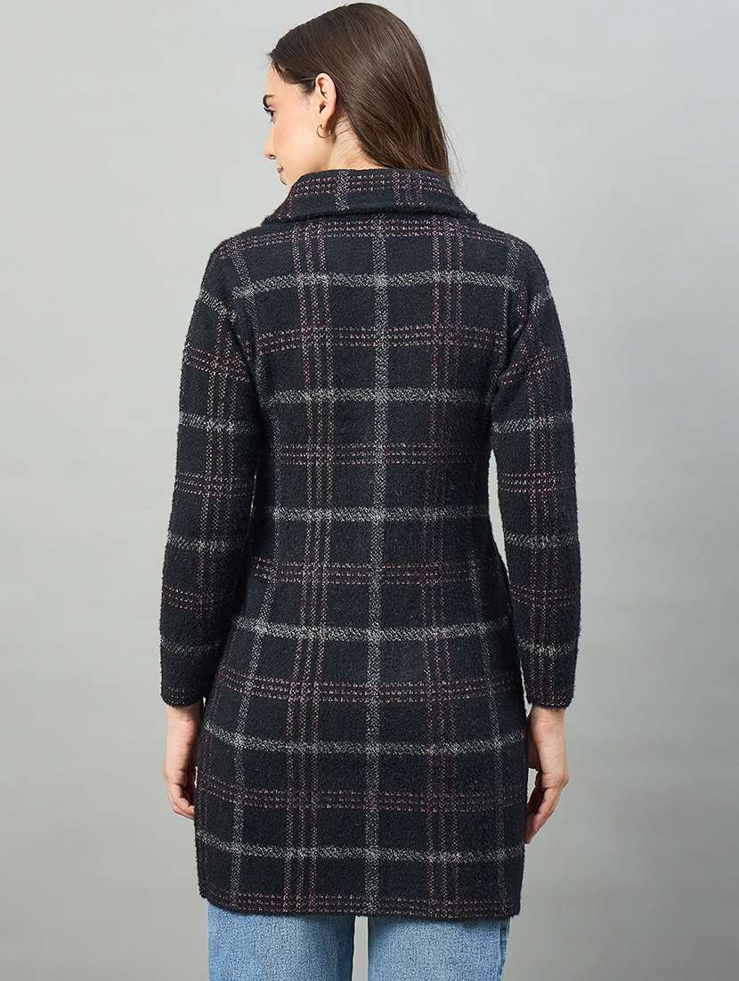 women black acrylic plain cardigan - 22448171 -  Standard Image - 2