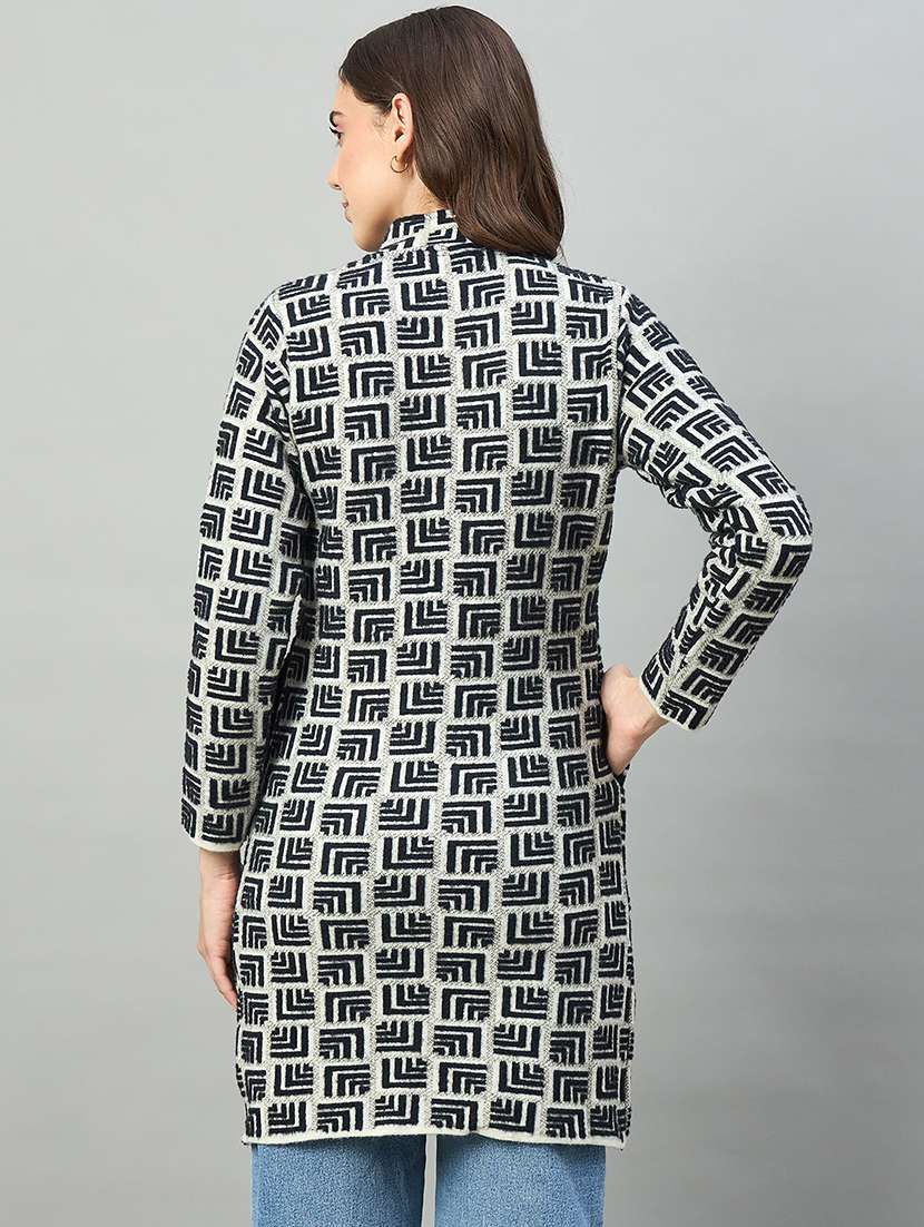 women black acrylic plain cardigan - 22448178 -  Standard Image - 2