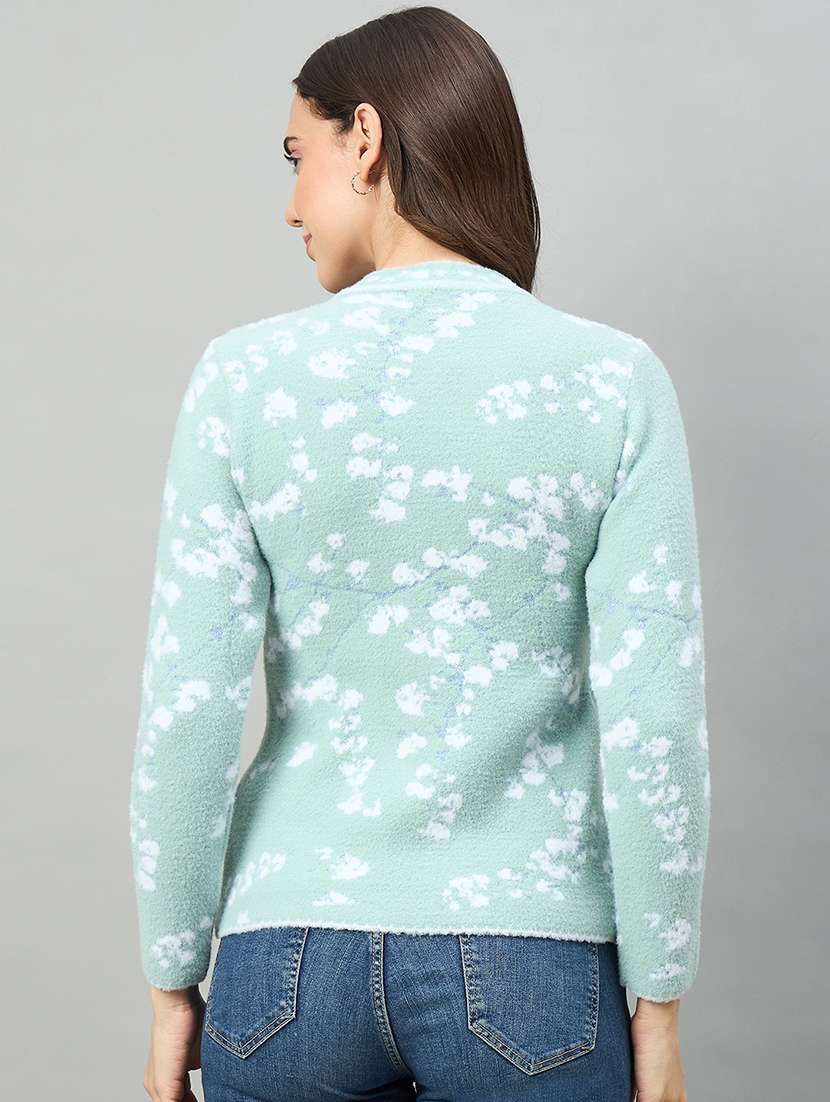 women green acrylic plain sweatshirt - 22448182 -  Standard Image - 2
